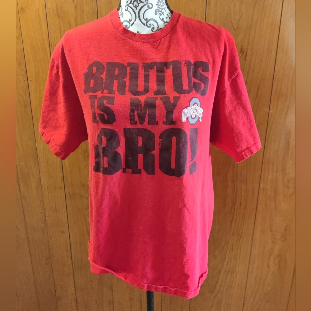 Ohio State 'Brutus Is My Bro!' Red Graphic Tee